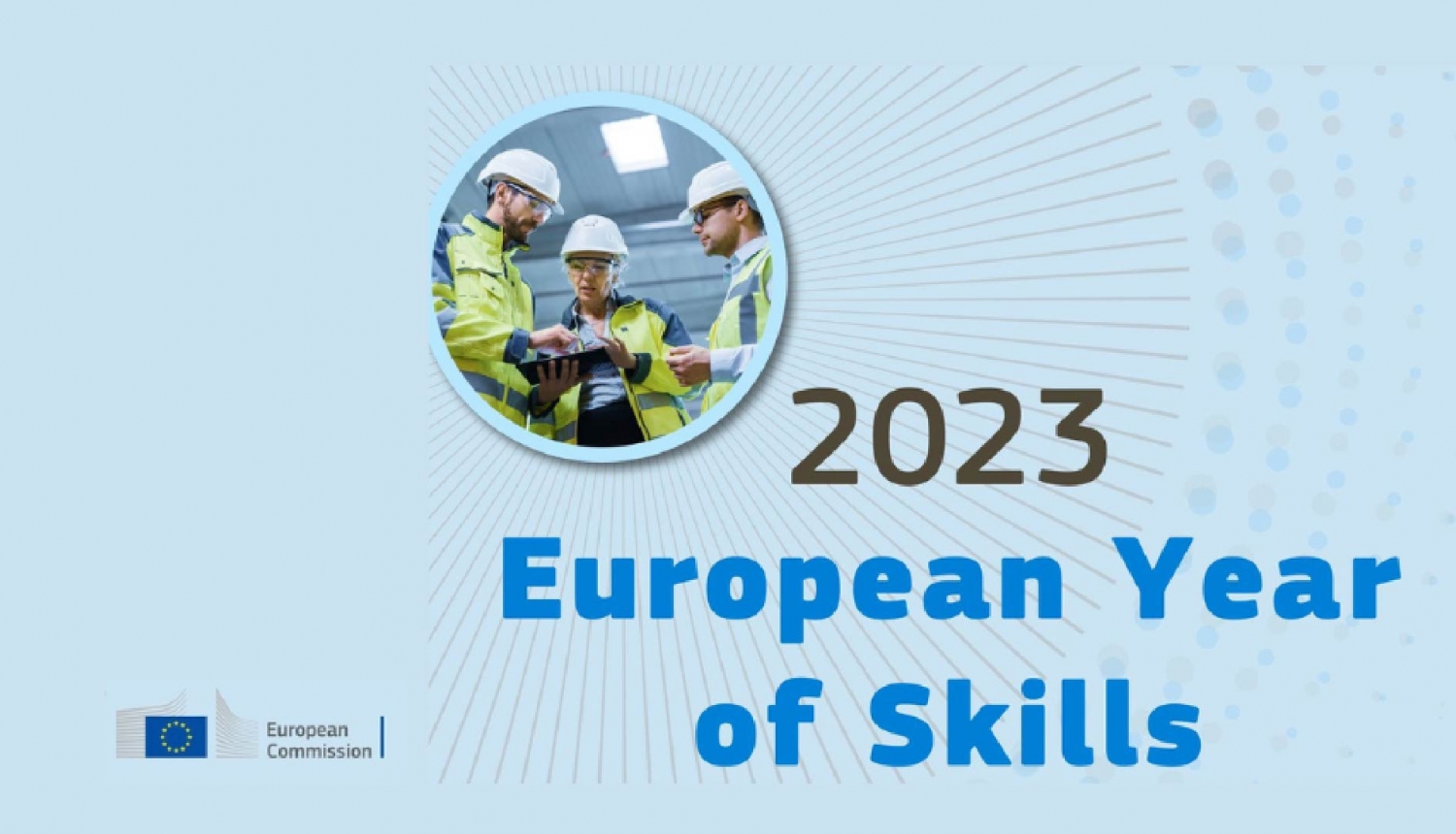 vizuālais attēls ar lielu uzrakstu European Year of Skills 2023