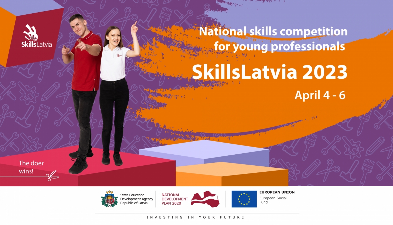 SkillsLatvia 2023 competition poster